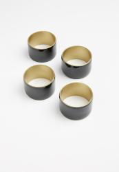Ella Napkin Ring Set Of 4 - Black
