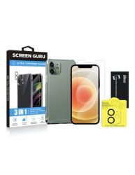 Iphone 12- 3 In 1 Screen Protector +camera Lens Protector + Protective Case