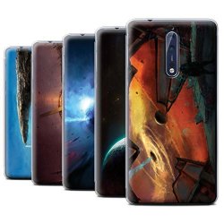 Official Chris Cold Gel Tpu Phone Case Cover For Nokia 8 Pack 6PCS Design Galactic World Collection