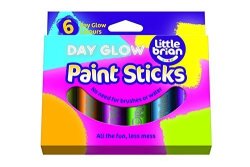 Little Brian LBPS10DA6 Day Glow Colours Paint Sticks Pack Of 6