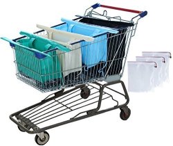 Reusable Shopping Cart Bags And Grocery Organizer Designed For Trolley Carts By Modern Day Living