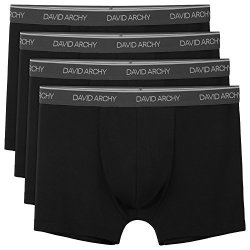 David Archy Men's 4 Pack Ultra Soft And Breathable Bamboo Rayon Fiber Boxer Briefs XXL Black