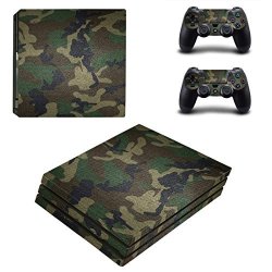 Eseeking Full Body Protective Vinyl Skin Decal For PS4 Pro Console And 2PCS PS4 Pro Controller Skins Stickers Jungle Camouflage