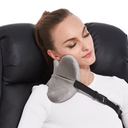 Black RaxKer Travel Pillow Memory Foam Neck Pillow for Airplane Travel Comfortable /& Breathable with Washable Velour Cover Ergonomic Neck Support Pillow with 3D Sleep Mask /& Earplugs