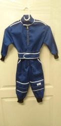2-3 Years Kids Race Suite Blue With Black Stripe