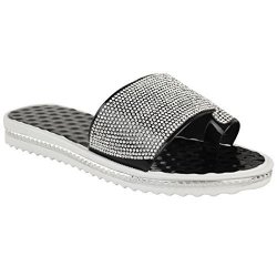 Fashion Thirsty Womens Flat Diamante Beach Vacation Casual Sandals Summer Low Heels Size 9