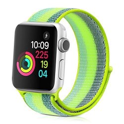 Runostrich For Apple Watch Band Replacement 42MM 38MM Soft Waterproof Strap Woven Nylon Classic Stripe Adjustable Sport Loop Apple Watch Series 3 2 1 Edition Flash 38MM