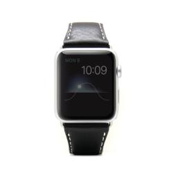 SLG Design D6 Italian Minerva Box Leather Strap For Apple Watch 42mm - Black
