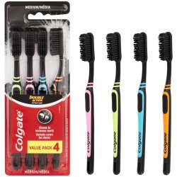 Colgate Double Action Charcoal Toothbrush 4 Pack