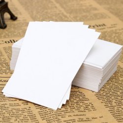 BLANK 100PCS White Paper Card Business Word Card Note Card 90X55MM