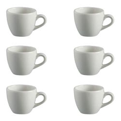 6 Piece Cup 75ML Espresso White Porcelain Blanco - Continental China Nd