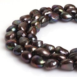 Joe Foreman 8-9X10-11MM Dyed Freshwater Cultrued Pearl Freeform Loose Beads For Jewelry Making Whole Beads Strand Black 15