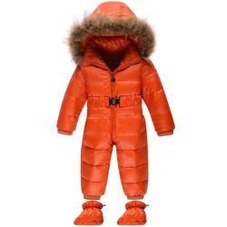 2 To 5 Years Boys Winter Jumpsuit - Orange 4t