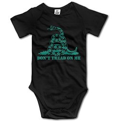 Baby Child 100% Cotton Short Sleeve Onesies Toddler Bodysuit Don't Tread On Me Climbing Clothes Black Size 6 M
