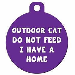 Big Jerk Custom Products Ltd. Cat Pet Id Tag - Customize Colors And Personalize Back Of Tag With 4 Lines Of Text Outdoor Cat
