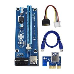 Yifeng 1-PACK Pci-e PCI Express Ver 006 1X To 16X Powered Riser Adapter Card W 60CM USB 3.0 Extension Cable & 4-PIN Molex To