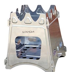 Camping Stove Lixada Portable Folding Wood Stove Lightweight Stainless Steel Alcohol Stove For Outdoor Cooking Backpacking Stove