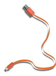 Symtek USB Apple Certified Flat Cable For Iphone 5 And Newer Orange