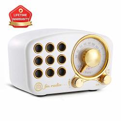 Portable Vintage Wireless Stereo Speaker 1920S Retro Fm Radio With Old Fashioned Classic Style Strong Bass Enhancement Loud Volume Supports Bluetooth 4.2 Connection Aux