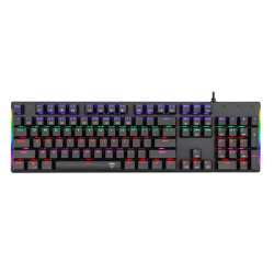 Naxos Rainbow Colour LIGHTING|150CM Cable|mechanical Gaming Keyboard - Black