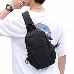 Black Ceephouge Sling Bag Crossbody Backpack Chest Shoulder Bag Waterproof Sling Backpack for Men Women 