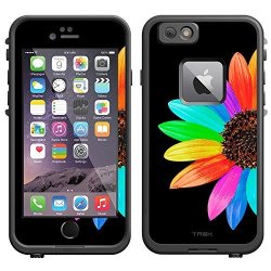 Skin Decal For Lifeproof Apple Iphone 6 Case - Colorful Sun Flower On Black