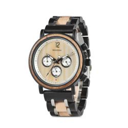 Wooden Luxury Stylish Chronograph Military Men's Watch S18-2