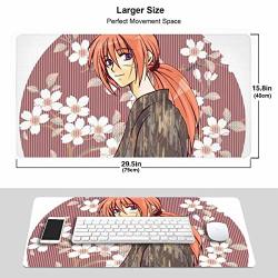 Extra Large Mouse Pad -rurouni Kenshin Li Desk Mousepad - 15.8X29.5IN 3MM Thick - XL Protective Keyboard Desk Mouse Mat For Computer laptop