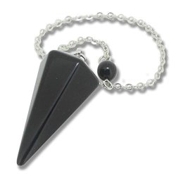 Natural Black Agate Quartz Crystal Pendulum 12 Facet Reiki Charged For Dowsing And Divination