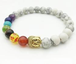 Crystal Rock 7 Chakra Healing Reiki Buddha Bracelet