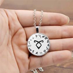 The Mortal Instruments City Of Bones Necklace Vintage Angelic Power Runes Shadowhunters Pendant Necklace For Men And Women