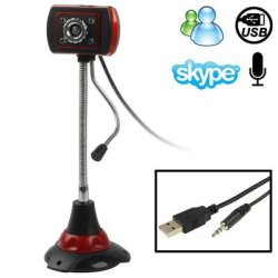 5.0 Mega Pixels Usb 2.0 Driverless Pc Camera Webcam With Mic And 4 Led Lights Cable Length: 1.2m