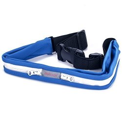 Weanas Multi-functional Waterproof High-capacity Outdoor Sports Lumbar Waist Pack small Personal Item Belt For Runner Camping And Hiking With Two Zipper Pockets Blue&grey