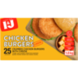 Frozen Crumbed Chicken Burgers With Cheese Box 1.8KG