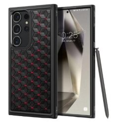 Spigen Samsung Galaxy S24 Ultra Premium Cryo Armor Case Black red