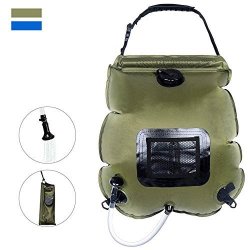 Camping Solar Shower Bag Ideep 20L 5 Gallons Solar Heating Premium Camping Shower Bag Hot Water With Temperature Below 50C Removable Hose On-off Switchable Shower