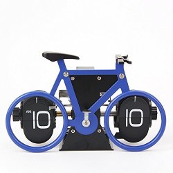 Mcgreen Bicycle Flip Clock Retro Bicycle Table Clock Auto Flip Down Desk Digital Clock Stainless Steel