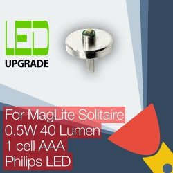 Maglite Solitaire LED Conversion upgrade Bulb For Maglite Solitaire Torch flashlight 1AAA Cell Philips LED