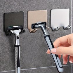 1PC Punch Free Shaving Razor Holder Men's Shaver Storage Hook Wall Shelf Bathroom Razor Rack Wall Kitchen Accessories