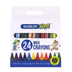 Marlin Kids Wax Crayons 8MM 24'S Pack Of 12