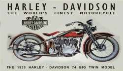 Harley Davidson Big. Distressed Metal Sign. 73 X 48cm Mt36