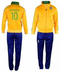Brazil Neymar 10 Kids Soccer Tracksuit All Youth Sizes Track Jacket Top Or Tracksuits With Pants Gift Set Yxl 12-14 Years Neymar Brazil Home