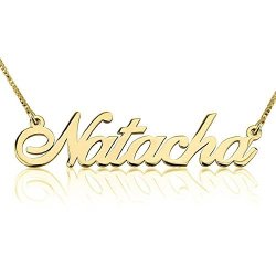Personalized Custom 24K Gold Plated Classic Name Necklace Jewelry 18