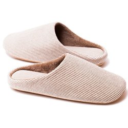 Relaxedfoot Slippers Organic Cotton & Memory Foam 1 Pair With Storage Bag XL Coffee