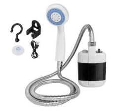 Phronex USB Rechargeable Portable Camping Shower Head Bathing 3.7V Pump