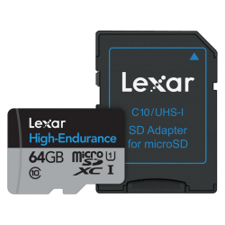 Lexar 64GB Microsd High Endurance Uhs-i Class 10