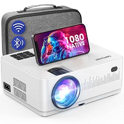 Wifi Bluetooth Projector Dbpower 9000L HD Native 1080P Projector Zoom & Sleep Timer Support Outdoor Movie Projector Home Projector Compatible W Tv Stick PC