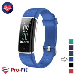 Pro-fit Fitness Tracker Activity Tracker With Color Screen Heart Rate Monitor 14 Sports Modes & Sleep Monitor IP67 Waterproof Pedometer Watch Veryfitpro Smart Wristband Android & Ios Blue