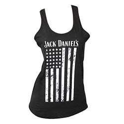 Jack Daniels Women's Daniel's Distressed Flag Tank Top Black Large