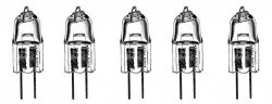 Five Pack - 6V 30W Halogen Light Bulb JC6V-30W G4 Lamp For Nikon Zeiss Olympus Leitz Accu-scope And Amscope Microscopes
